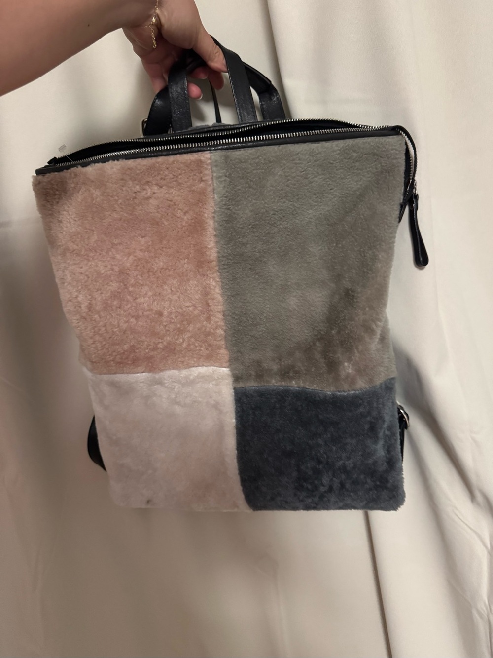 IO Pelle leather fur backpack